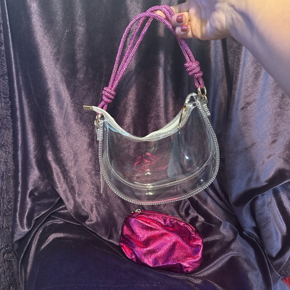 Transparent Shoulder Bag with Pink Mini Bag - Picture 6 of 6
